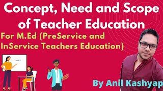 Concept Need and Scope of Teacher Education For MEd PreService and InService Teachers Education [upl. by Sibelle]