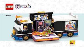 LEGO instructions  LEGO Friends  42619  Pop Star Music Tour Bus [upl. by Ynnelg368]