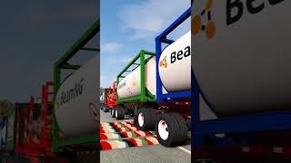 Long Container Trailer Truck vs Speedbump shorts ytshorts trending viralshorts gaming truck [upl. by Banna]