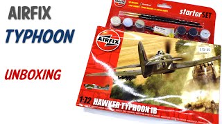 Airfix Hawker Typhoon Ib  172 Scale Plastic Model Kit  Unboxing Review [upl. by Atiken]