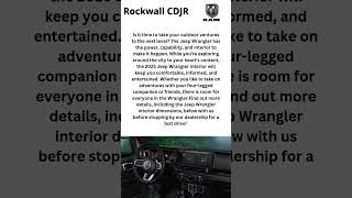 2025 Jeep Wrangler Interior  Rockwall Chrysler Jeep Dodge RAM shorts [upl. by Sesilu]