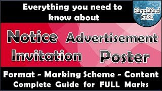 Poster  Advertisement  Invitation and Reply  Notice  Format  Content  Marking Scheme  English [upl. by Bautram]