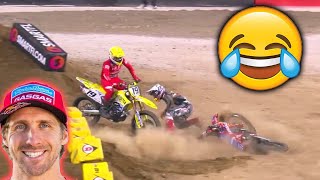 Barcia Bogle Crash  Aggressive Lapper San Diego Supercross [upl. by Mcwherter]