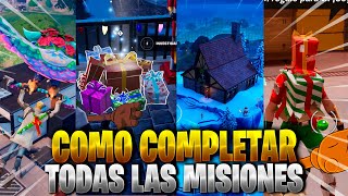 COMO COMPLETAR TODAS LAS MISIONES DEL FESTIVAL DE INVIERNO AVENTURA CORTA DE ENVIO EXPRES FORTNITE [upl. by Adis5]