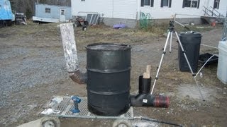 Building 6quot stove pipe rocket stove heater 55 gallon drum version part 2 [upl. by Linehan]