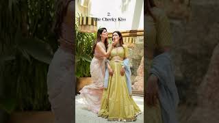 Wedding day pose with best friend wedding lehenga shorts shortfeed lehenga wedding trending [upl. by Eelaroc]