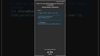 JavaScript Interview Question JSONstringify amp JSONparse javascriptinterview javascript webdev [upl. by Oriana]