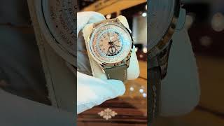 Patek Philippe World Timer Steel Salmon Dial Ref 5935A [upl. by Alhak]