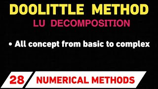 Doolittles method  LU Decomposition Numerical methods [upl. by Azitram]