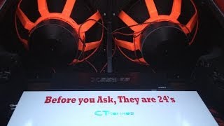 Infinite Baffle 24quot subwoofers flexing breaking hatch on 7K amp [upl. by Ariaj]