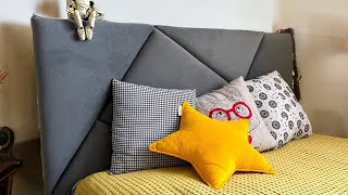 How to Make a Tufted Headboard Easy Tutorial for Beginners  Polkilo [upl. by Atsok]