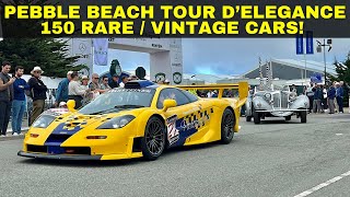 Pebble Beach Tour dElegance 2023  150 RARE Vintage Concours dElegance Cars Presented by Rolex [upl. by Eldridge813]