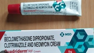 Beclomethasone dipropionate clotrimazole amp neomycin sulphate cream uses in hindi Quadriderm RF Cream [upl. by Casi]