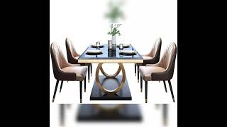 Bosco Luxury Dining Table in Leatherette Chairs 6 Seater [upl. by Bogusz]