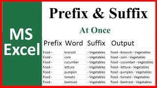 How to add both prefix and suffix at a time in Microsoft excel [upl. by Alhahs]