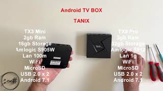 TANIX TX3 Mini and TX9 Pro Opening Android TV BOX Amlogic S905W and S912 [upl. by Eyram282]