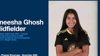 Aneesha Ghosh ECNL Phoenix Showcase November 2023 Soccer Highlight [upl. by Farley]