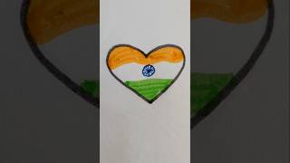 Heart flag Independence day flagrepublic daygreat indian flagshorts art drawing [upl. by Buckingham558]