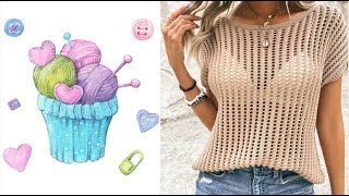 Ajurlu Yazlık Bluz  Openwork Summer Blouse  Knitting Tutorial [upl. by Cleasta]