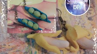 Kolczyki z modeliny DIYPendientes de plastilina  modeling clay earrings [upl. by Eedyaj]