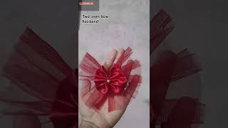 Two layer bow hairband hetauda diy bow craft handmade art cute subscribe [upl. by Stevenson]