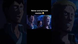 Reiner and Bertholdts reaction 😂 Attack On Titan Shorts [upl. by Ehrsam]