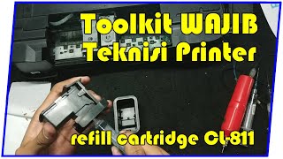 Cara Refill  Mengisi Cartridge Canon CL811 [upl. by Tihom]