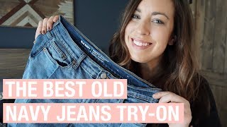 Old Navy Jeans TryOn Haul  Rockstar Skinny Perfect Straight [upl. by Enelyad]