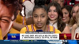 JuJu Watkins Post Game Interview  Pac12 Tournament Semis 2 USC Trojans vs 3 UCLA Bruins [upl. by Quince]