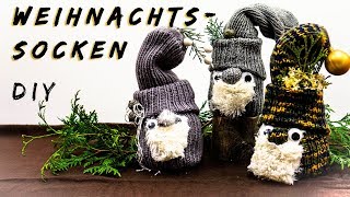 Weihnachtsgeschenk Idee zum Anziehen 🎁 Entzückende Wichtel aus Socken DIY Xmas [upl. by Sheeb]