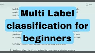 Multi Label classification for beginners [upl. by Hannaj]