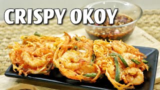 Crispy Okoy Recipe  Okoy kalabasa recipe with Hipon na patok sa panlasang pinoy [upl. by Zitah]