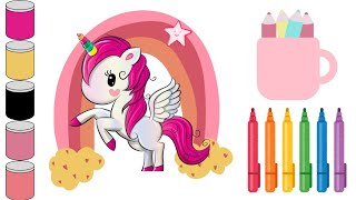 How To Draw A Cute Unicorn  Unicorn Drawing For Kids  Easy Step By Step Tutorial For Children [upl. by Darin]