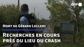 Crash de lavion piloté par Gérard Leclerc les accès à la Loire bouclés  AFP Images [upl. by Tobit]