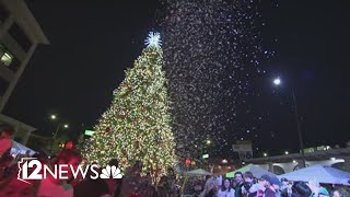 Merry Main Street Christmas tree lit in Mesa [upl. by Ainotal]