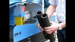 Cutting of hydraulic hoses EM 8  UNIFLEXHydraulik GmbH Germany [upl. by Fawne]