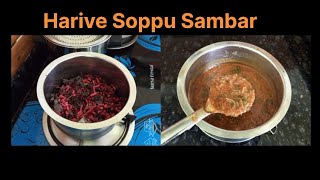 Authentic Havyaka Brahmin Recipe  Harive Soppu Sambar  Tasty amp Healthy Spinach Sambar Recipe [upl. by Enhpad]