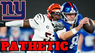 New York Giants EMBARRES THEMSELVES against Bengals  Daniel Jones 114 in Primetime [upl. by Nonnad]