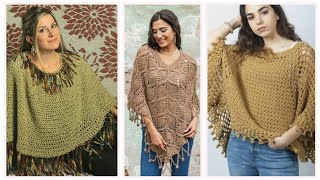 Próximas tendencias de moda 55 blusa holgada tejida a crochet estilo poncho para niñas modernas [upl. by Iahcedrom732]