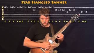 The Star Spangled Banner National Anthem Lead Guitar Cover Lesson with TAB [upl. by Nylleoj719]