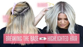 Breaking the Base on Highlighted Hair  DARK BROWN PLATINUM CARD BLONDE HIGHLIGHT TUTORIAL [upl. by Borer91]