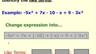 Identifying Like Terms [upl. by Ahseined808]