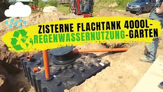 Zisterne Flachtank 4000l  Regenwassernutzung Garten  Projekt Town und Country Haus 💦♻🌿😍 [upl. by Ariayek]