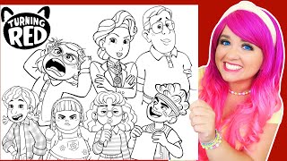 Coloring Every Turning Red Character Disney Pixar Coloring Pages  Prismacolor Markers [upl. by Chui999]