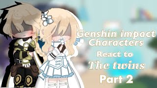 Genshin impact characters react to the twins l part2 l angst l f mc [upl. by Annaoy]