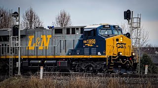 CSX and Norfolk Southern Heritage Locomotives CSX 1850 and NS 8114 [upl. by Goeger382]