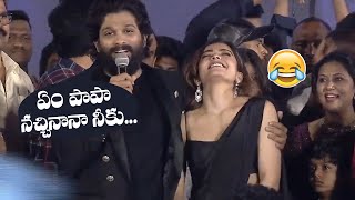 Allu Arjun Making Super Fun With Rashmika  Pushpa Pre Release Event  Manastars [upl. by Len445]