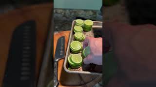 Dehydrating lemon and limes for cocktail garnish [upl. by Ahsiele]