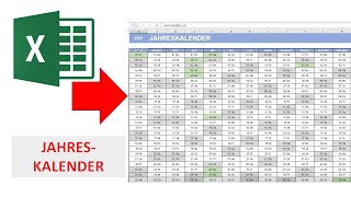 Jahreskalender 2021 I Excel Vorlage I Excelpedia [upl. by Ripley]