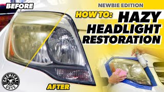 Headlight Restoration For Beginners Say goodbye to hazy yellow headlights [upl. by Labana482]